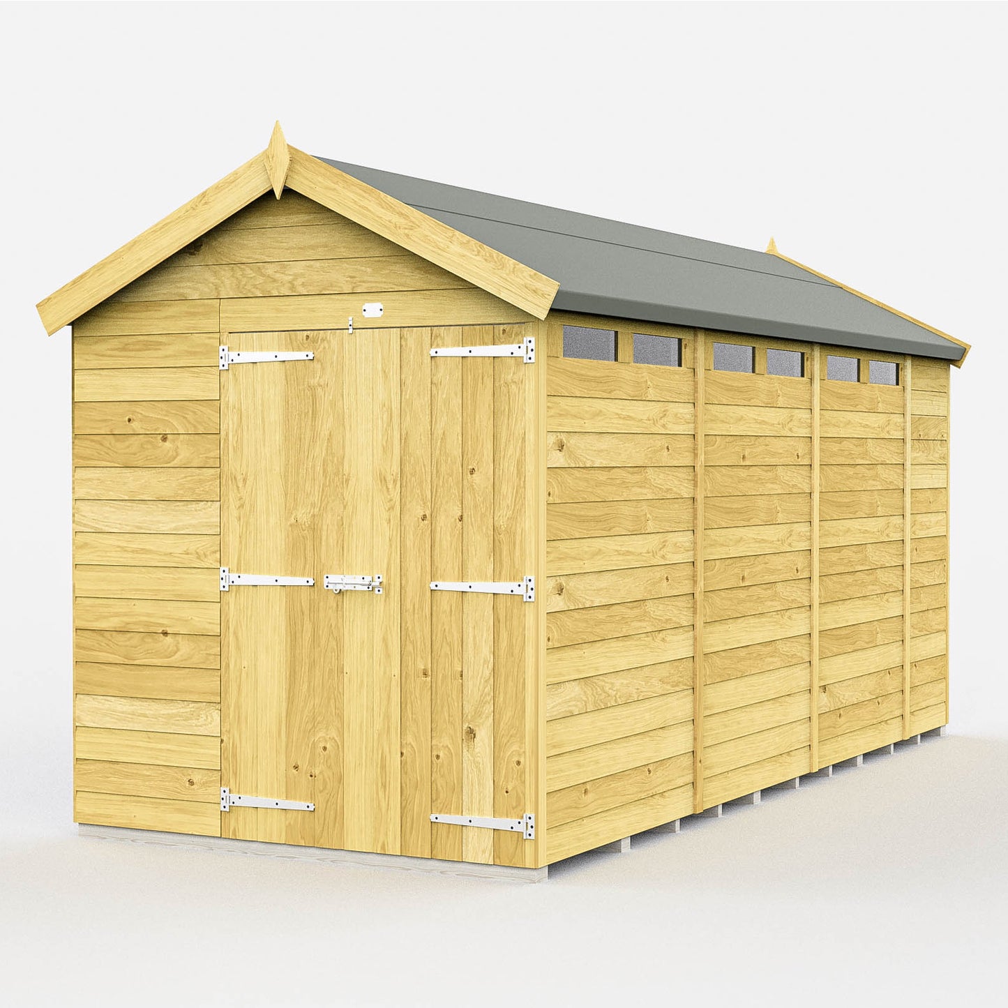 Flat Packed Apex Security Shed 7x14