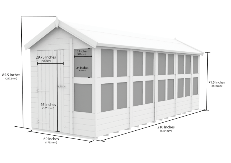 Apex Potting Shed 6x18 - Willow Woodhouse