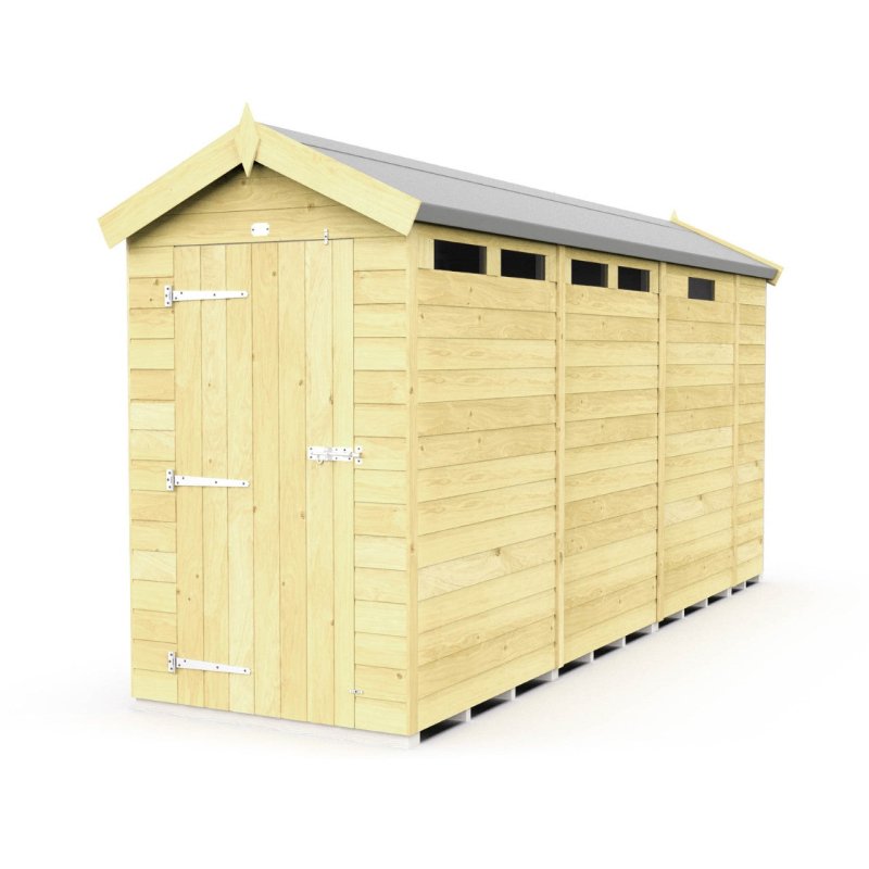 Flat Packed Apex Security Shed 4x13 - Willow Woodhouse