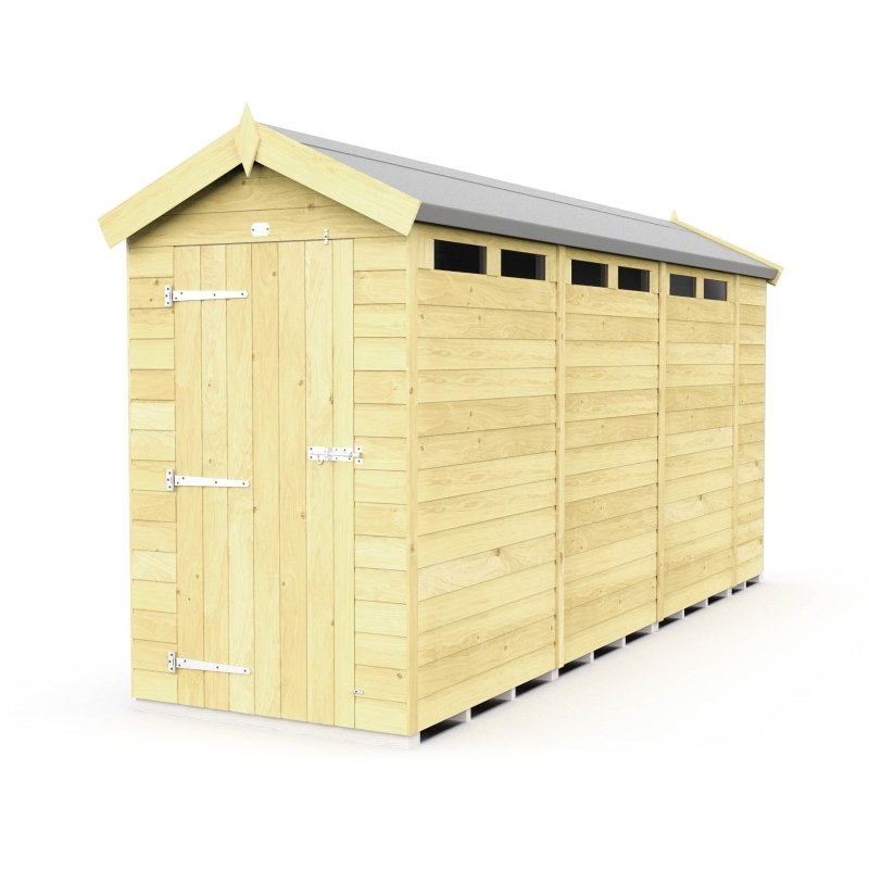 Flat Packed Apex Security Shed 4x14 - Willow Woodhouse