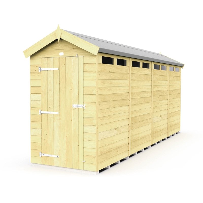 Flat Packed Apex Security Shed 4x16 - Willow Woodhouse