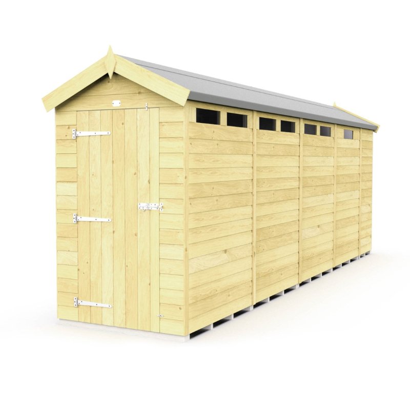 Flat Packed Apex Security Shed 4x17 - Willow Woodhouse