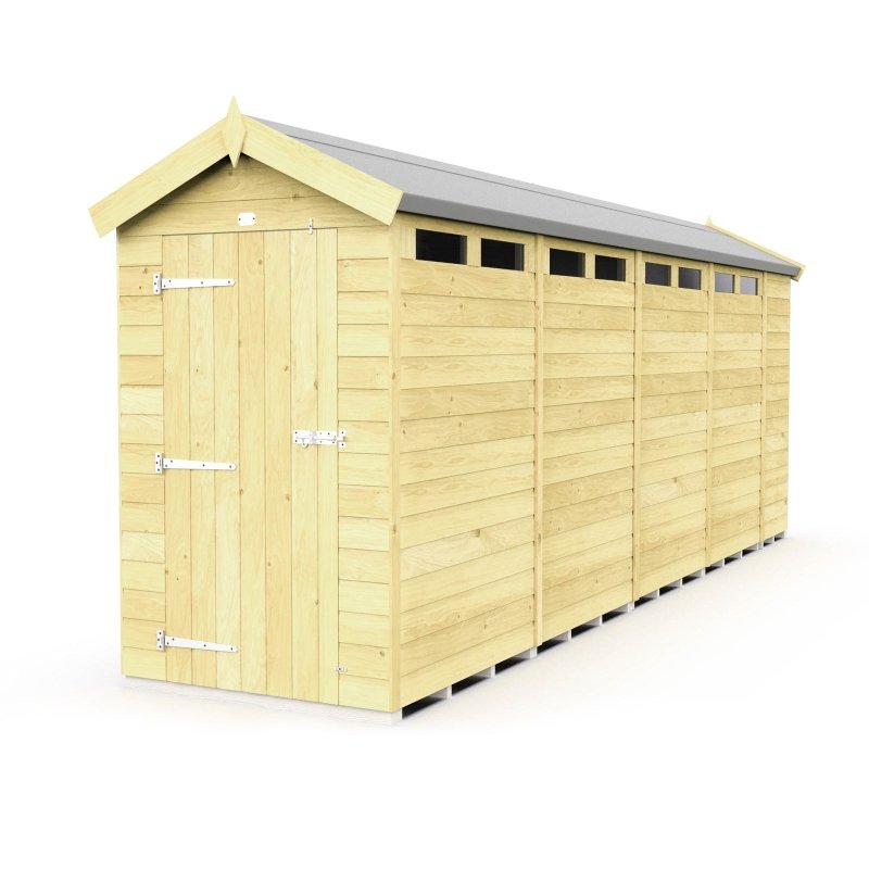 Flat Packed Apex Security Shed 4x18 - Willow Woodhouse