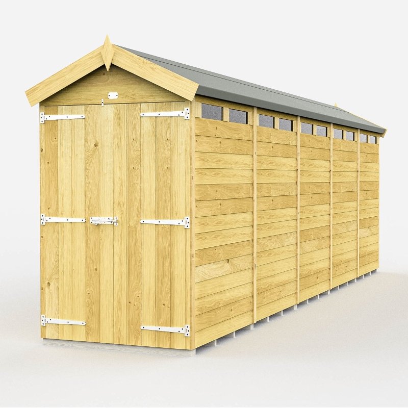 Flat Packed Apex Security Shed 4x20 - Willow Woodhouse