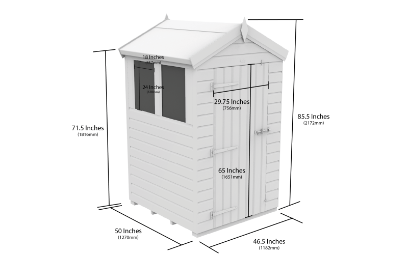 Flat Packed Apex Security Shed 4x4 - Willow Woodhouse