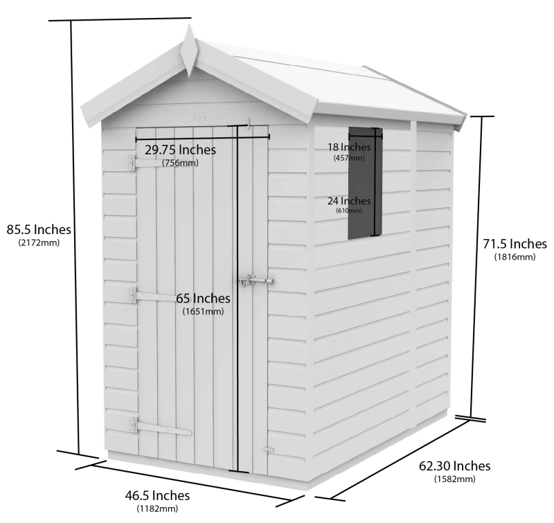 Flat Packed Apex Security Shed 4x5 - Willow Woodhouse