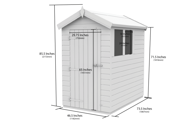 Flat Packed Apex Security Shed 4x6 - Willow Woodhouse