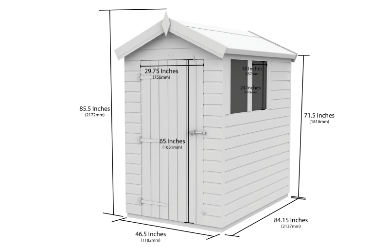 Flat Packed Apex Security Shed 4x7 - Willow Woodhouse