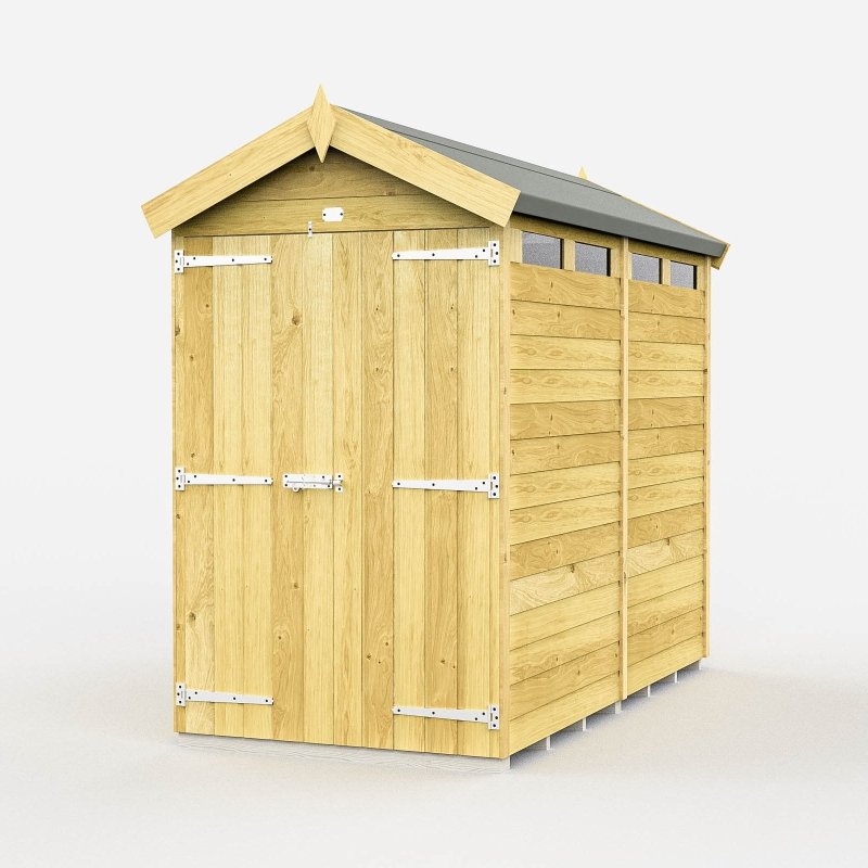 Flat Packed Apex Security Shed 4x8 - Willow Woodhouse