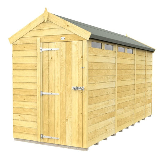 Flat Packed Apex Security Shed 5x13 - Willow Woodhouse