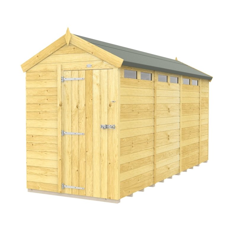 Flat Packed Apex Security Shed 5x14 - Willow Woodhouse