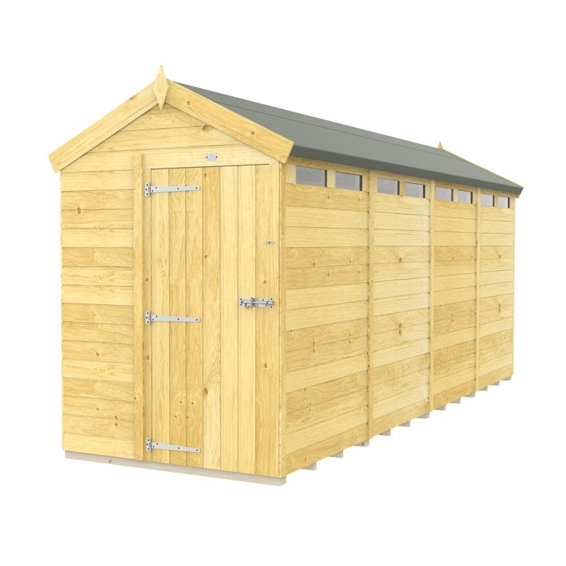 Flat Packed Apex Security Shed 5x16 - Willow Woodhouse