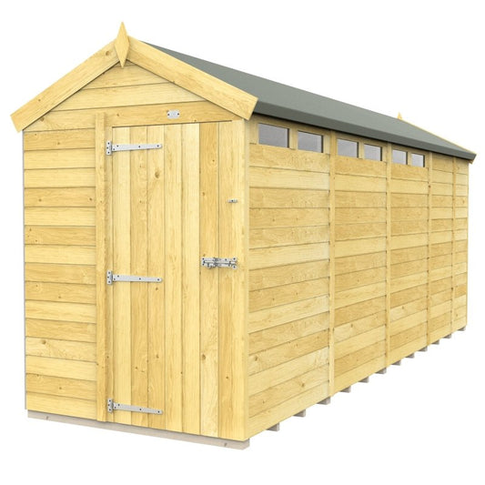 Flat Packed Apex Security Shed 5x17 - Willow Woodhouse