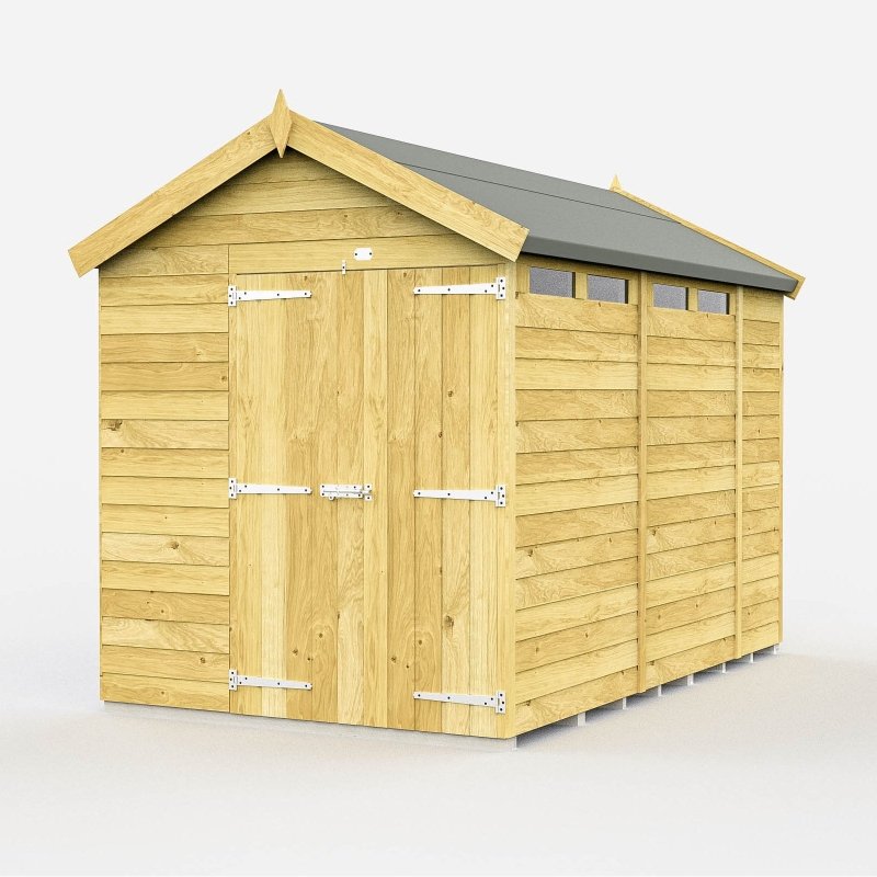 Flat Packed Apex Security Shed 6x10 - Willow Woodhouse