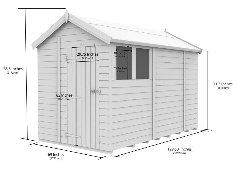 Flat Packed Apex Security Shed 6x11 - Willow Woodhouse