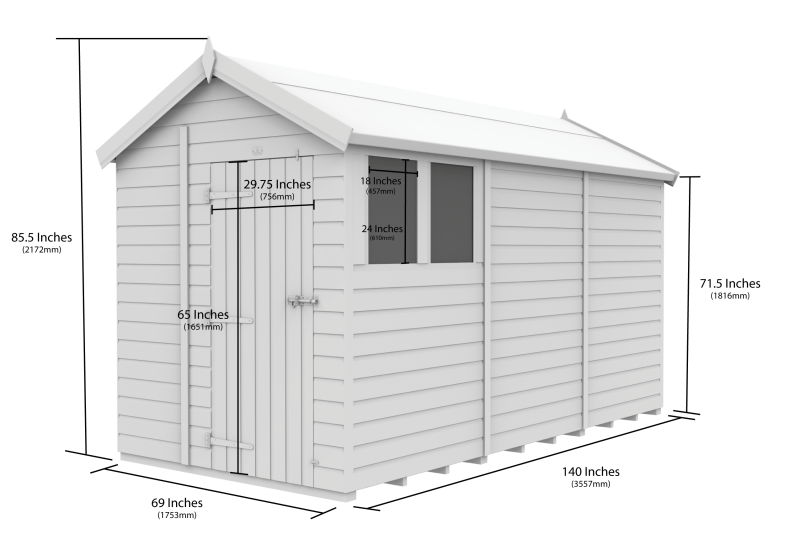 Flat Packed Apex Security Shed 6x12 - Willow Woodhouse