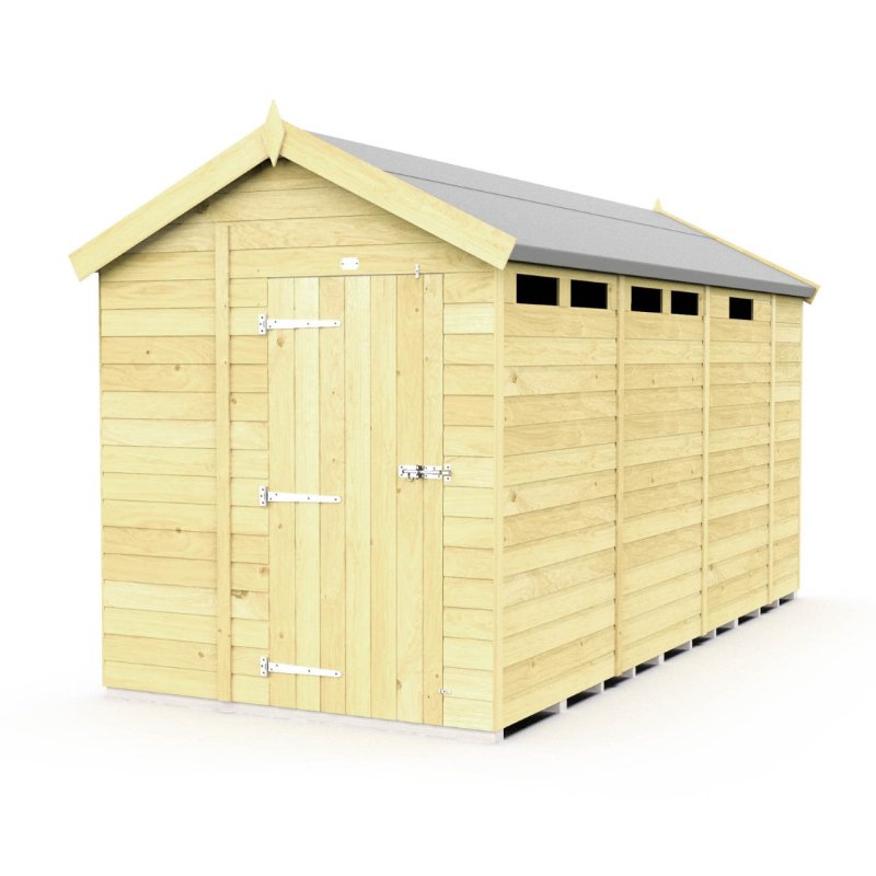 Flat Packed Apex Security Shed 6x13 - Willow Woodhouse