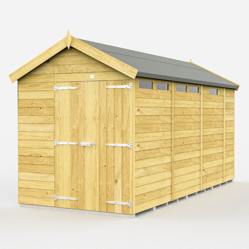 Flat Packed Apex Security Shed 6x13 - Willow Woodhouse