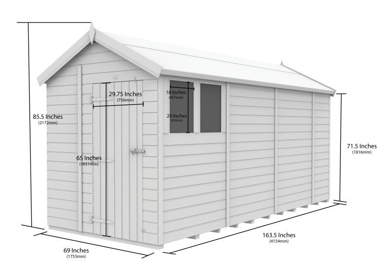 Flat Packed Apex Security Shed 6x14 - Willow Woodhouse