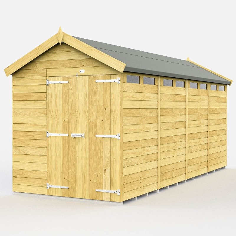 Flat Packed Apex Security Shed 6x16 - Willow Woodhouse