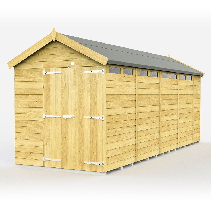 Flat Packed Apex Security Shed 6x18 - Willow Woodhouse