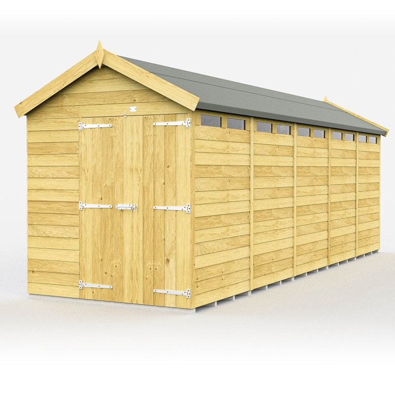 Flat Packed Apex Security Shed 6x20 - Willow Woodhouse