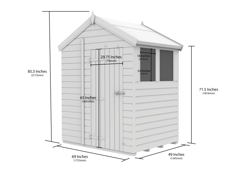 Flat Packed Apex Security Shed 6x4 - Willow Woodhouse