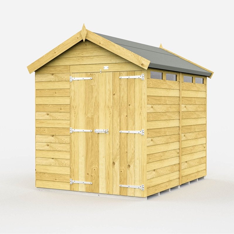 Flat Packed Apex Security Shed 6x8 - Willow Woodhouse