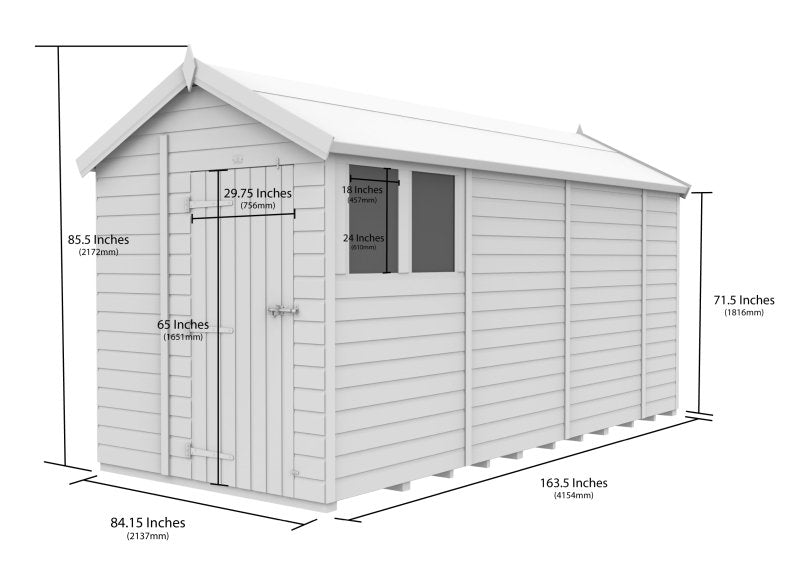 Flat Packed Apex Security Shed 7x14 - Willow Woodhouse