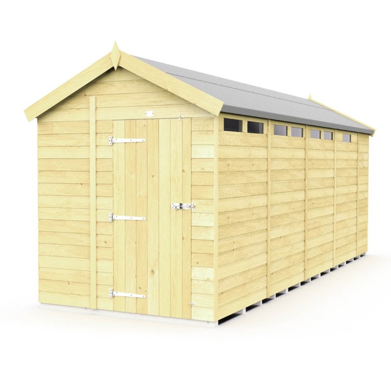 Flat Packed Apex Security Shed 7x17 - Willow Woodhouse