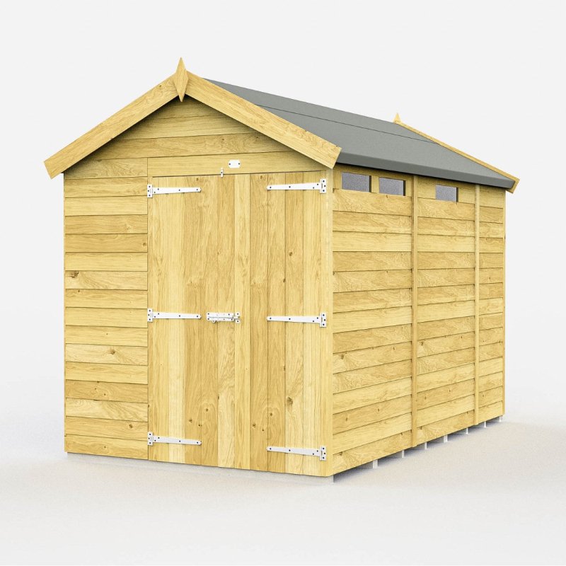 Flat Packed Apex Security Shed 7x9 - Willow Woodhouse