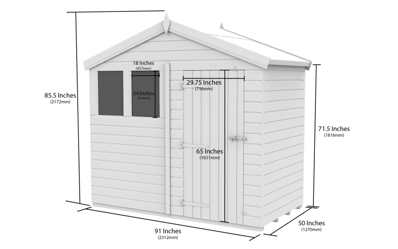 Flat Packed Apex Security Shed 8x4 - Willow Woodhouse