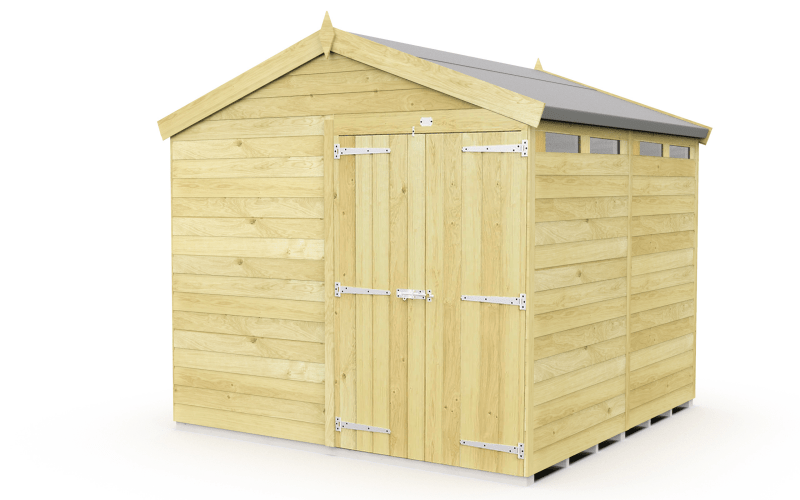 Flat Packed Apex Security Shed 8x8 - Willow Woodhouse