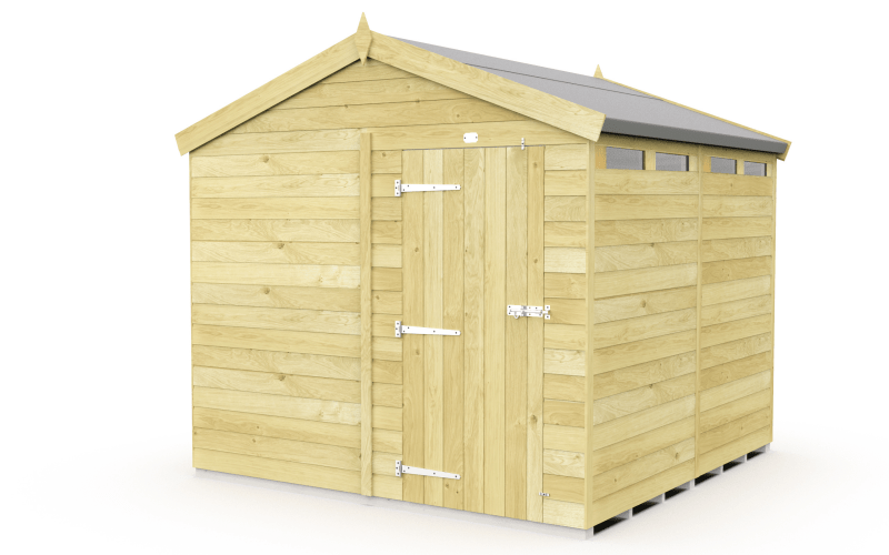 Flat Packed Apex Security Shed 8x8 - Willow Woodhouse