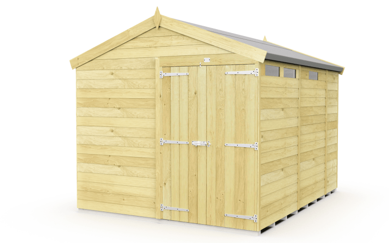 Flat Packed Apex Security Shed 8x9 - Willow Woodhouse