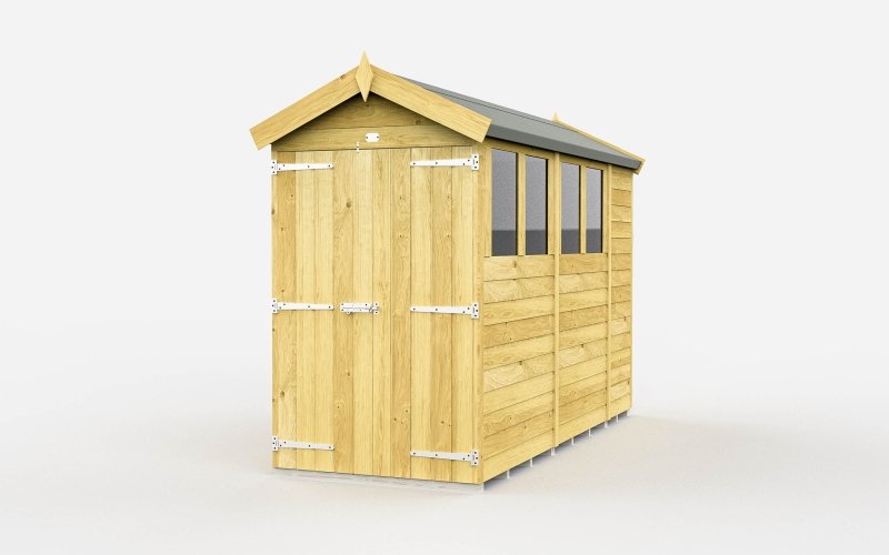 Flat Packed Apex Shed 4x10 - Willow Woodhouse