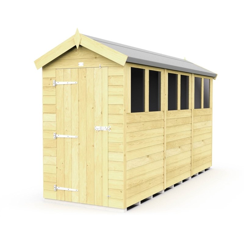 Flat Packed Apex Shed 4x12 - Willow Woodhouse