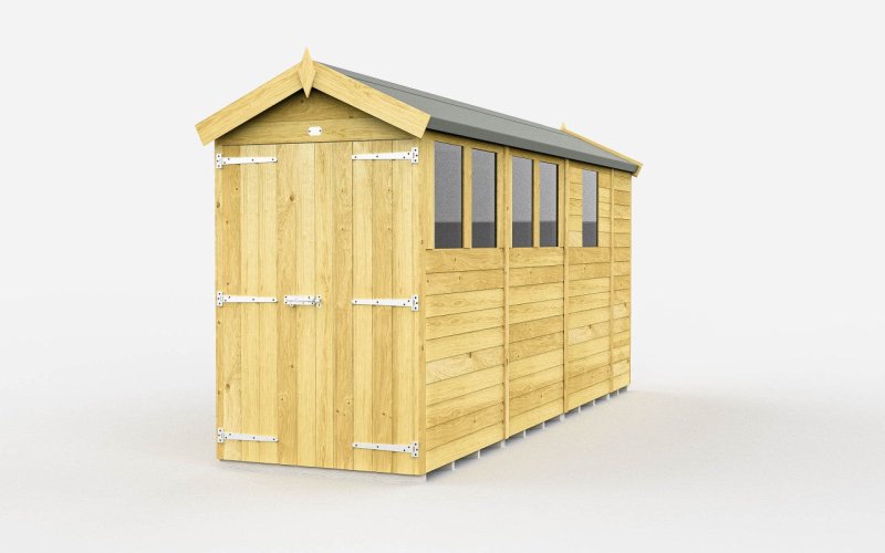 Flat Packed Apex Shed 4x13 - Willow Woodhouse