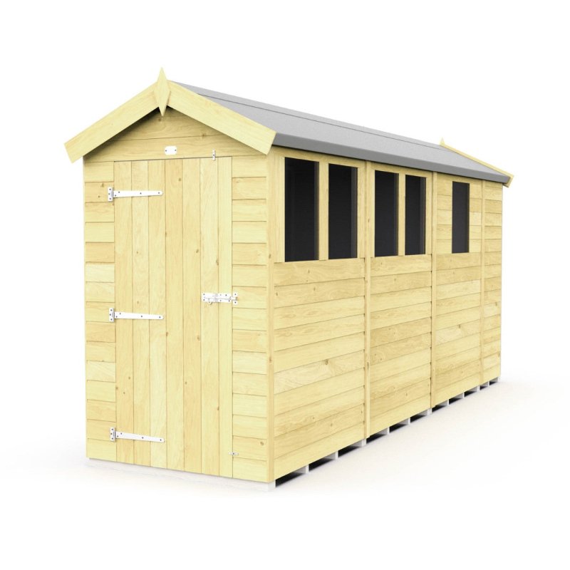 Flat Packed Apex Shed 4x13 - Willow Woodhouse