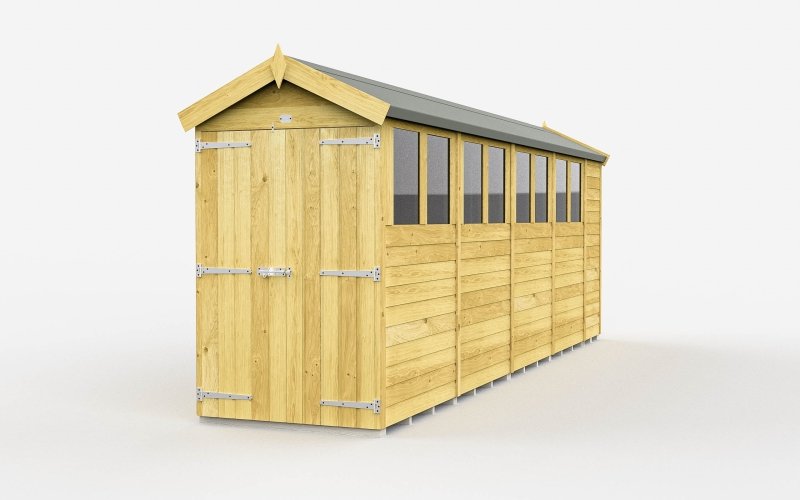 Flat Packed Apex Shed 4x15 - Willow Woodhouse