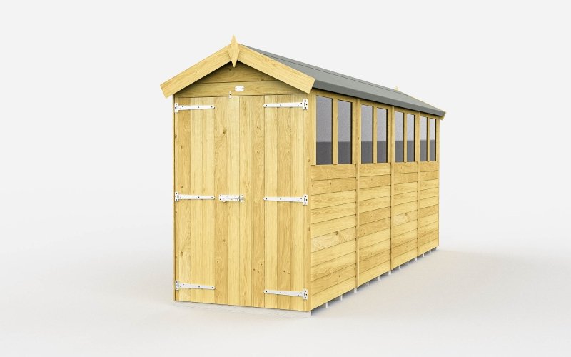 Flat Packed Apex Shed 4x16 - Willow Woodhouse