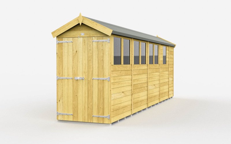 Flat Packed Apex Shed 4x17 - Willow Woodhouse