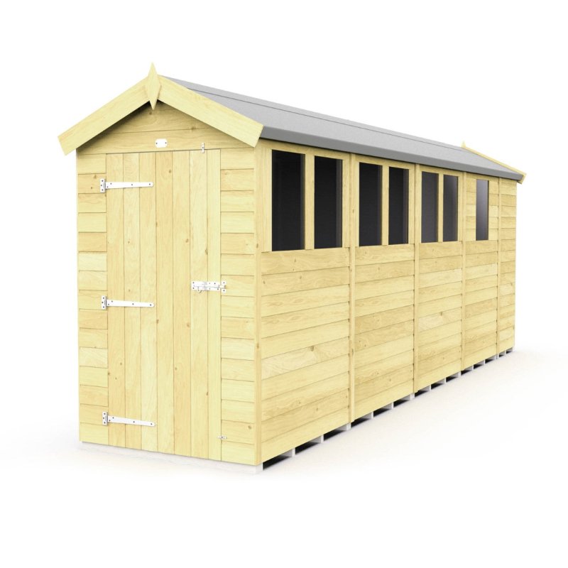 Flat Packed Apex Shed 4x17 - Willow Woodhouse