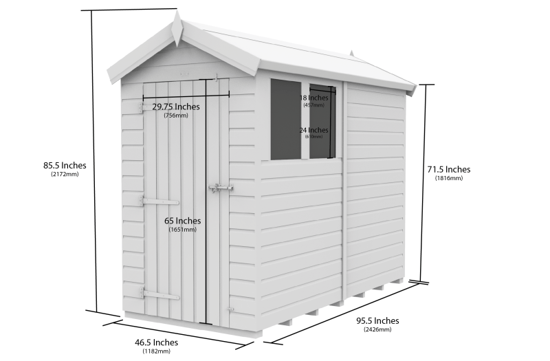 Flat Packed Apex Shed 4x8 - Willow Woodhouse