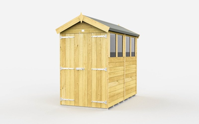 Flat Packed Apex Shed 4x8 - Willow Woodhouse