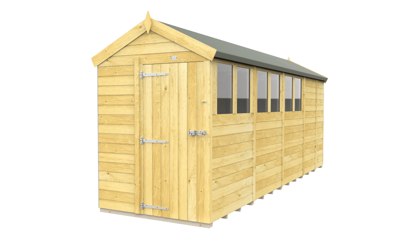 Flat Packed Apex Shed 5x17 - Willow Woodhouse