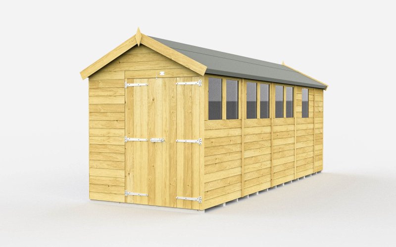 Flat Packed Apex Shed 6x17 - Willow Woodhouse