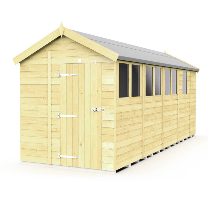 Flat Packed Apex Shed 6x17 - Willow Woodhouse