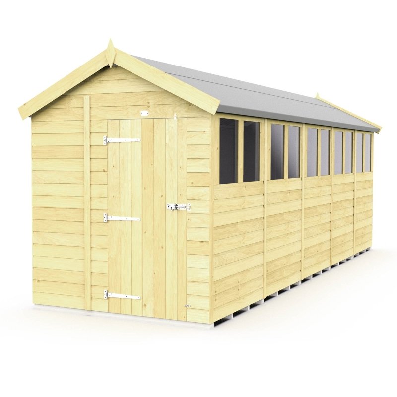 Flat Packed Apex Shed 6x20 - Willow Woodhouse