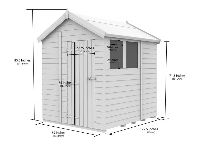 Flat Packed Apex Shed 6x6 - Willow Woodhouse